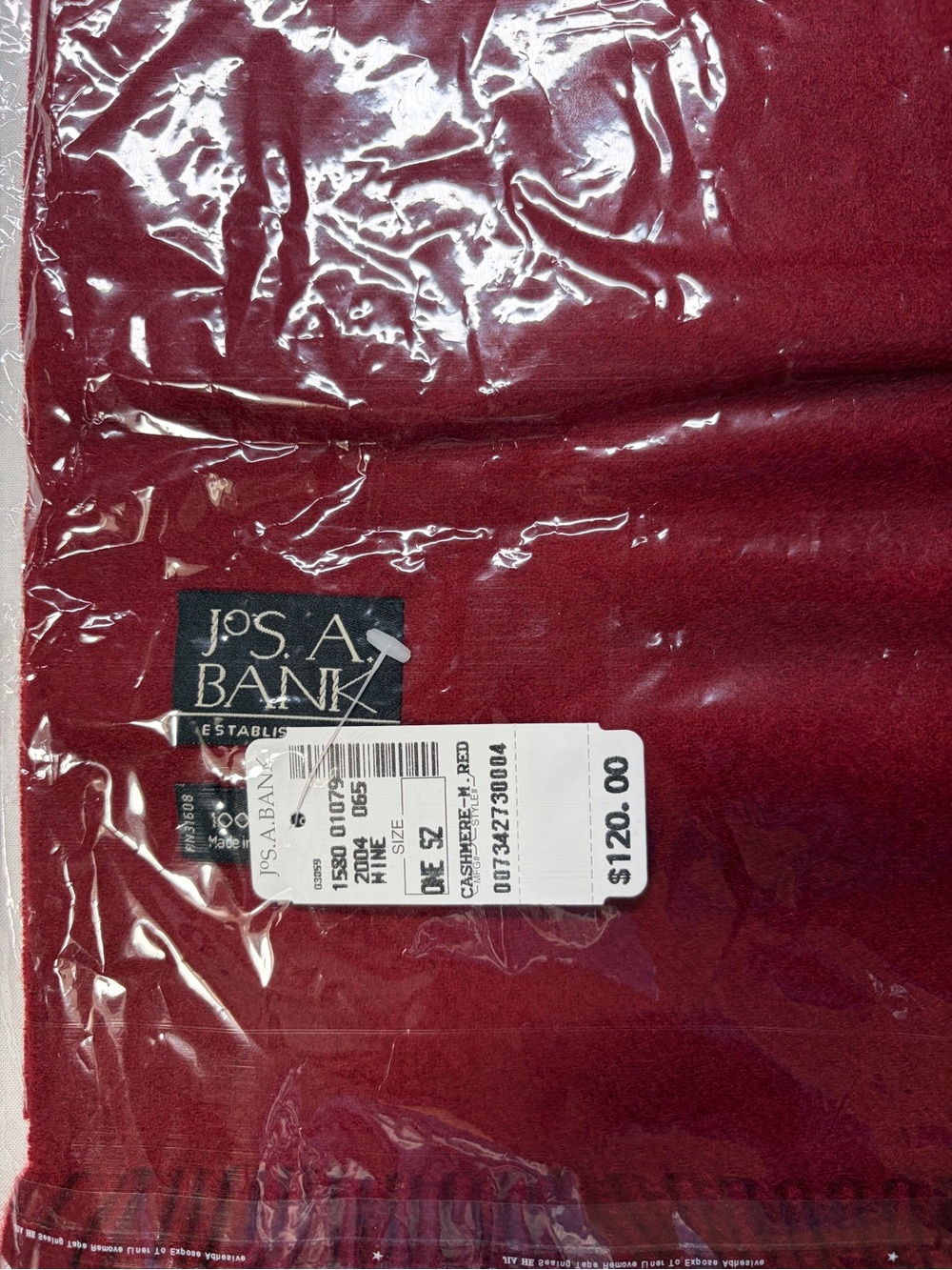 Jos. A. Bank Men's Cashmere Scarf in Deep Red